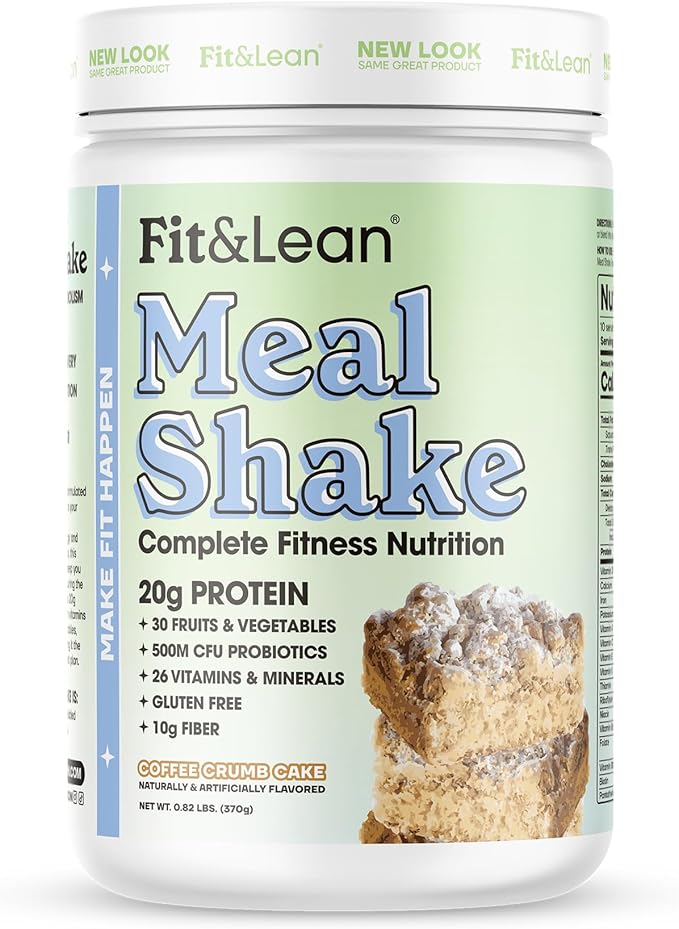 Fit & Lean Meal Shake, Fat Burning Meal Replacement, Probiotics, Coffee Crumb by FitLean