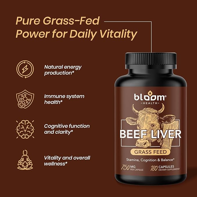 Grass Fed Beef Liver Supplement, 3000mg Bovine Liver Per Serving, Rich in - Image 2
