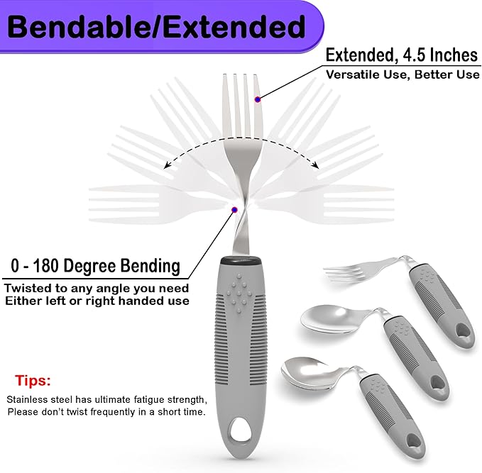 Weighted Parkinsons Utensils for Hand Tremors, Weighted Silverware for - Image 4