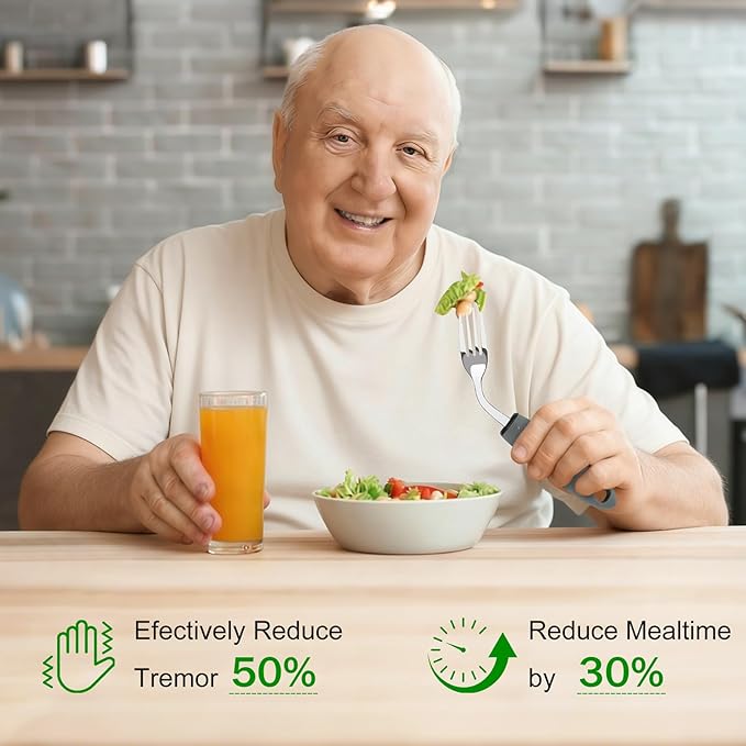 Adaptive Utensils for Elderly 4 Piece, 45°Angled Parkinsons Utensils for Elderly - Image 2