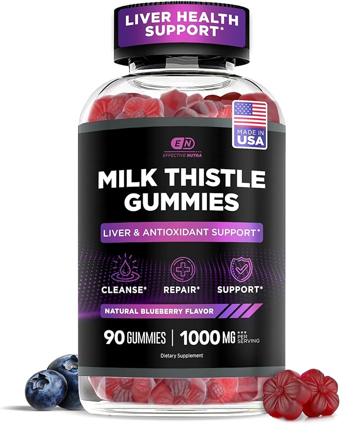 Effective Nutra Milk Thistle Gummies | Sugar-Free Milk Thistle Extract 1000mg by EFFECTIVENUTRA