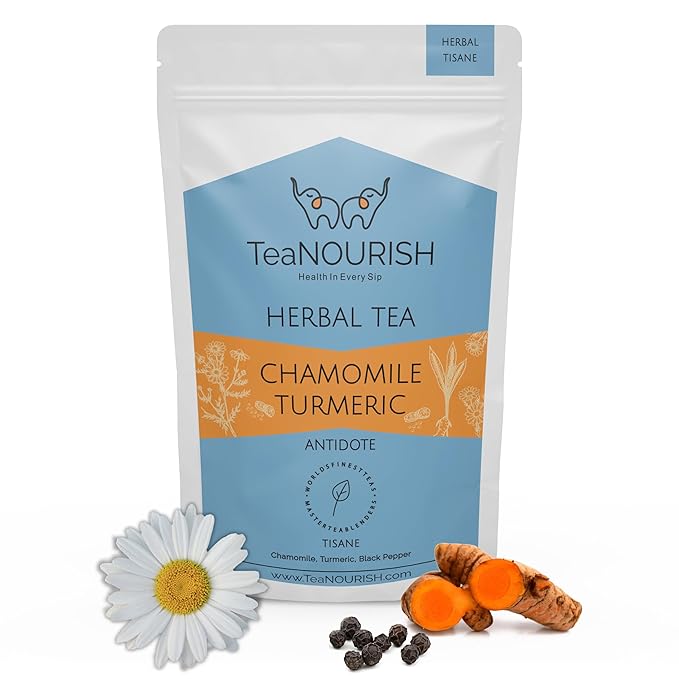 TeaNOURISH Chamomile Turmeric Herbal Tea | Calming and Relaxing | Chamomile by TeaNOURISH