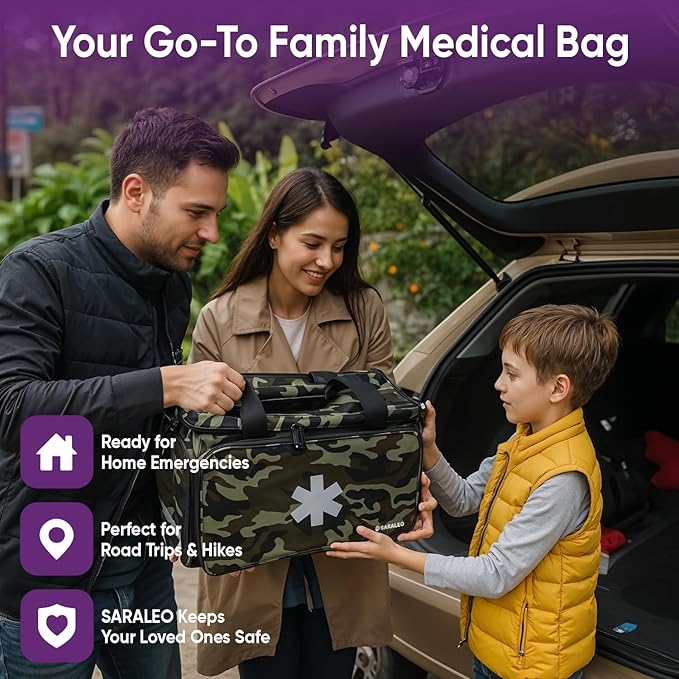 SARALEO Camo First Responder Bag Empty – Medical Supply Organizer - Image 6
