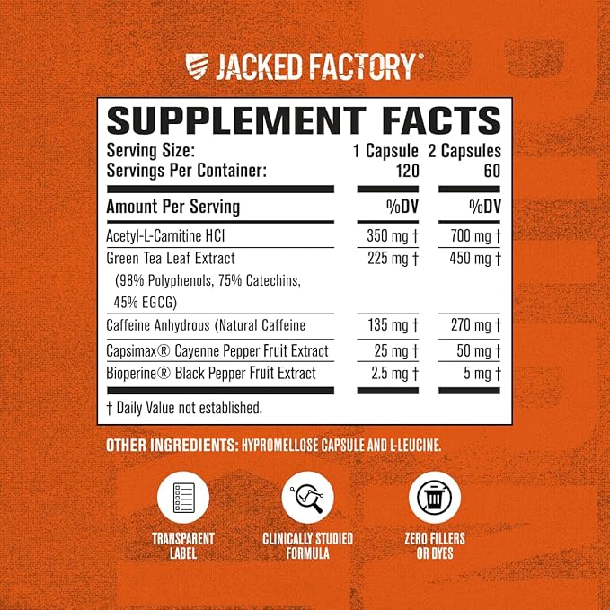 Jacked Factory Burn-XT Clinically Studied Fat Burner & Weight Loss Supplement - Image 6