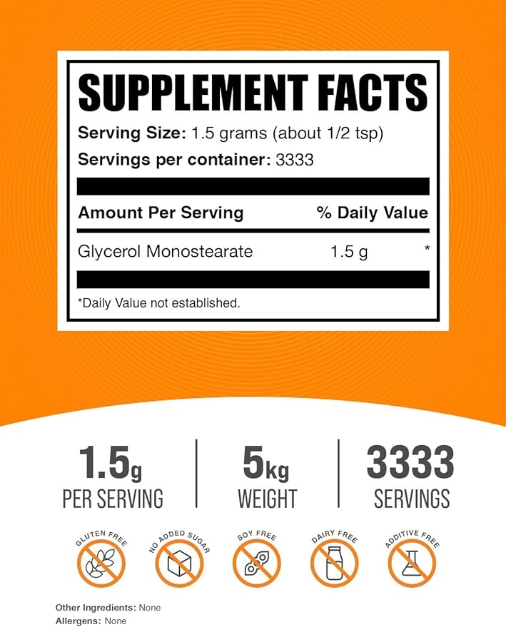 BulkSupplements.com Glycerol Monostearate Powder - Image 2