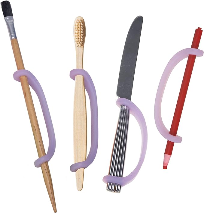 EazyHold Lavender Silicone Assistive Universal Cuff, Hand Grip Device - Image 5