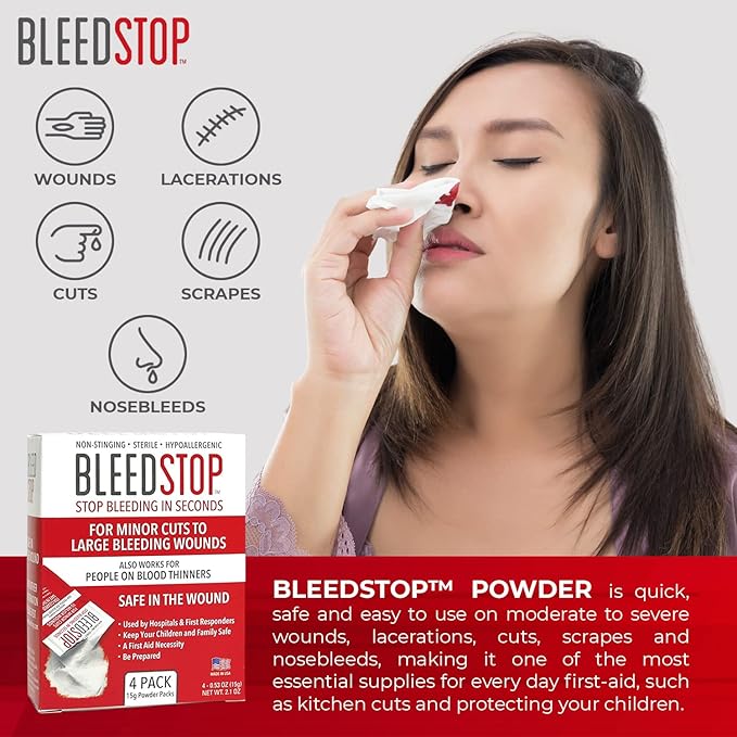 BleedStop™ First Aid Powder for Blood Clotting, Trauma Kit, Blood Thinner - Image 9