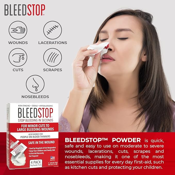 BleedStop™ First Aid Powder for Blood Clotting, Trauma Kit, Blood Thinner - Image 7