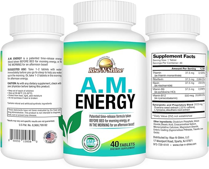 Rise-N-Shine A.M. Energy Supplement Time Release Caffeine - Image 2