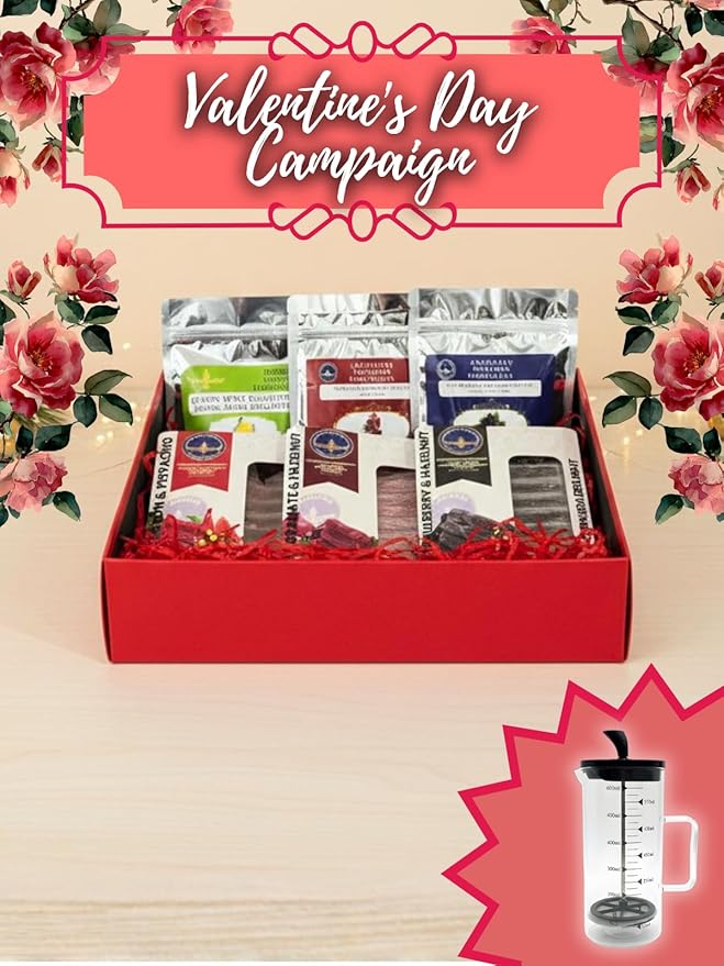 Valentine's Day Gift Box with French Press, Protein Turkish Delight - Image 2