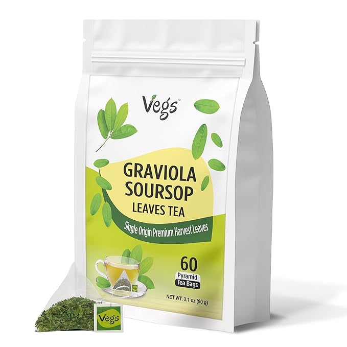Vegs Graviola Leaf Soursop Tea 60 Pyramid Tea Bags by VegsWellness