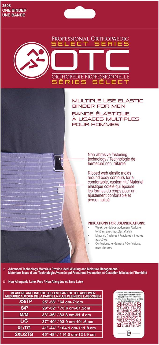 OTC Abdominal Binder for Men, Ribbed Elastic Compression, Select Series - Image 8