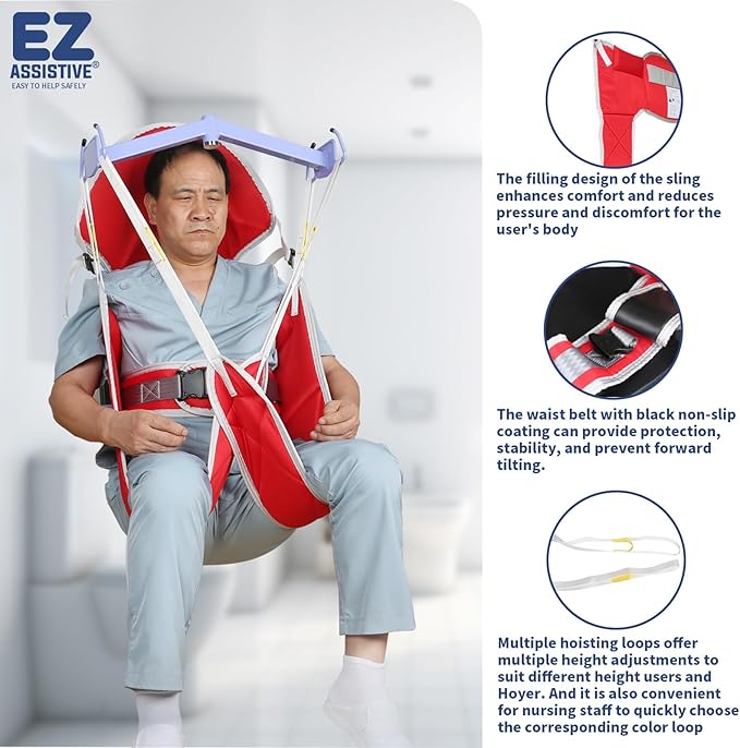 Patient Lift Sling, Medical Commode Patient Lift Aid Transfer Sling - Image 5