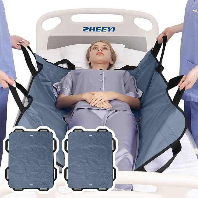 Positioning Bed Pad with Reinforced Handles 2 Pack 43" x 36" Patient Transfer by ZHEEYIHealth