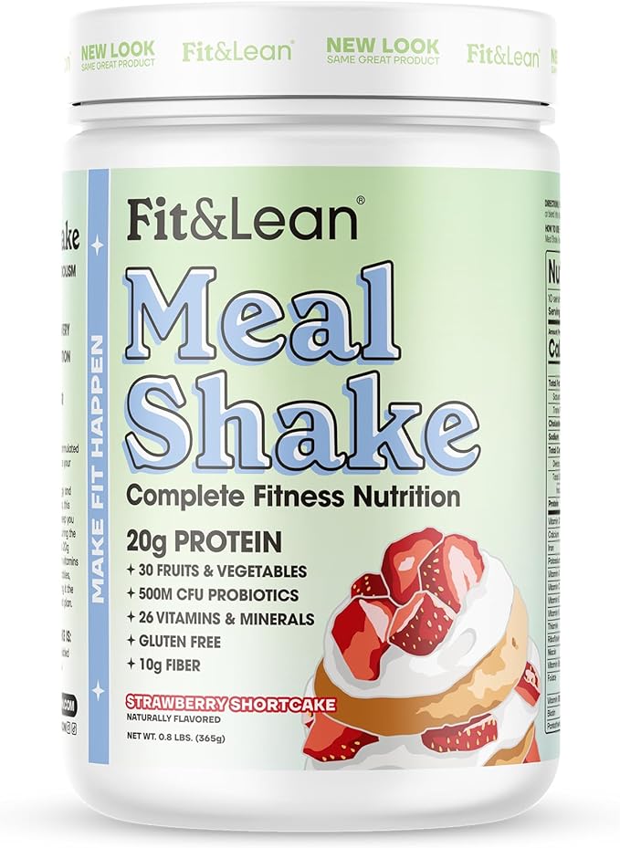 Fit & Lean Meal Shake, Fat Burning Meal Replacement, Probiotics, Strawberry by FitLean