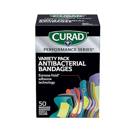 CURAD Performance Series Antibacterial Bandages, Extreme Hold Adhesive by Curad