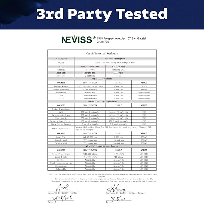 NEVISS NAD+ Supplement, Next-Gen NMNH Liposomal 500mg, NR NMN Supplement - Image 5