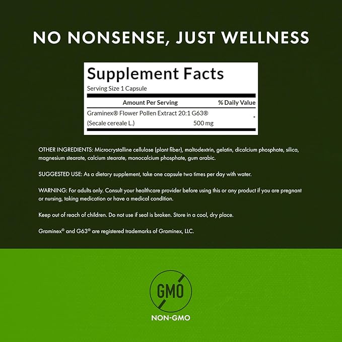 Swanson Maximum Strength Graminex Flower Pollen Extract - Image 3