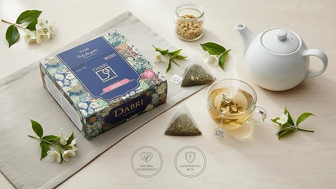 Dabri Jasmine Green Tea Bags | 16 Premium Green Tea Bags - Image 7