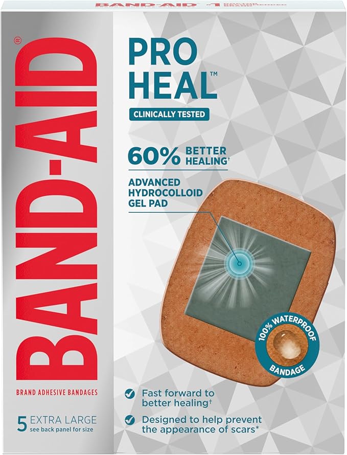 BAND-AID Brand Pro Heal Adhesive Waterproof Bandages, Hydrocolloid Gel Patch - Image 7