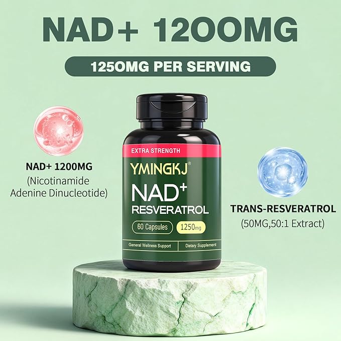 NAD+ Supplement with Resveratrol 1200mg – Nicotinamide Adenine Dinucleotide & - Image 2