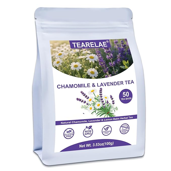 TEARELAE - Chamomile Lavender Tea, 50 Herbal Tea Bags - Non-GMO - Caffeine-Free by TEARELAE