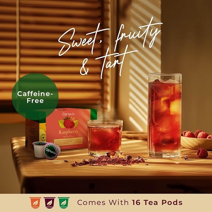 Gya Tea Co Raspberry Herbal Tea Pod- Decaf Wellness Tea - Image 2