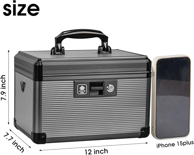 Medicine Lock Box with Key, Alluminum Alloy Box - Image 2