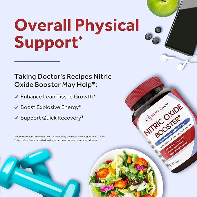Doctor's Recipes Nitric Oxide Booster, 1380 mg, L-Arginine, L-Citrulline - Image 3