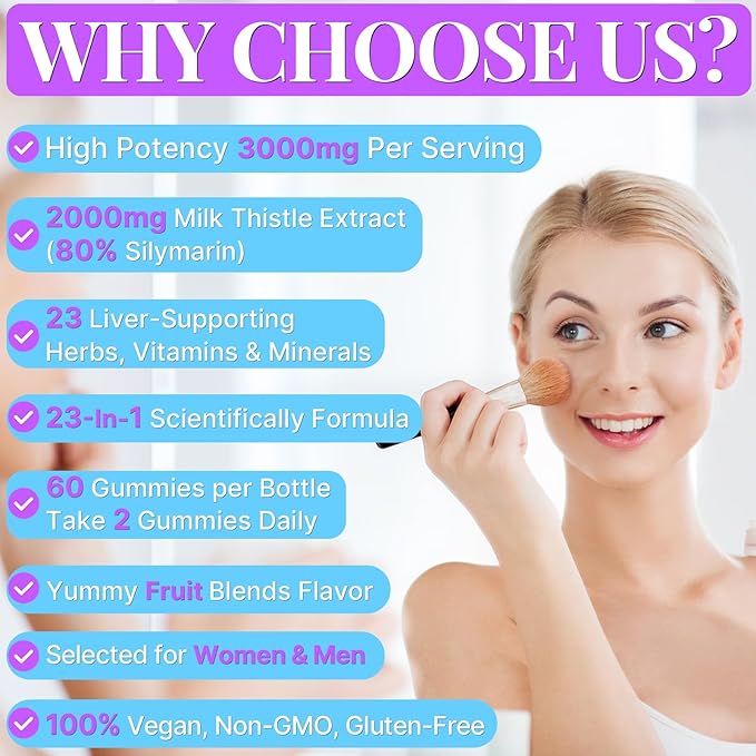 3000mg Liver Detox Repair & Cleanse Gummies | Milk Thistle 2000mg - Image 2