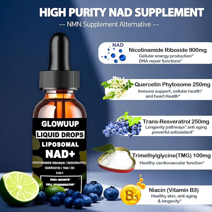 NAD Supplements for Women & Men, Liposomal NAD Nicotinamide Riboside - Image 2