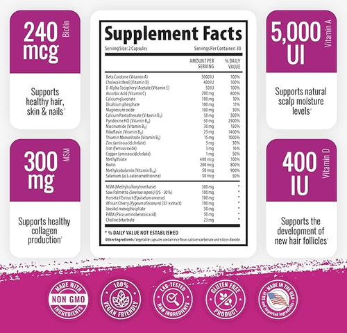 1 Body Hair Skin Nails Growth Vitamin - Image 2