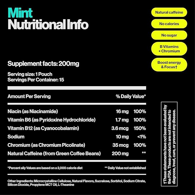 Wip Energy Pouches | 100mg & 200mg Natural Caffeine | Vitamins and Minerals | 4 - Image 7