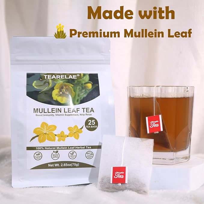 TEARELAE - Mullein Tea Bags For Lungs - 2.65 oz/75g - 100% Pure Natural Premium - Image 2