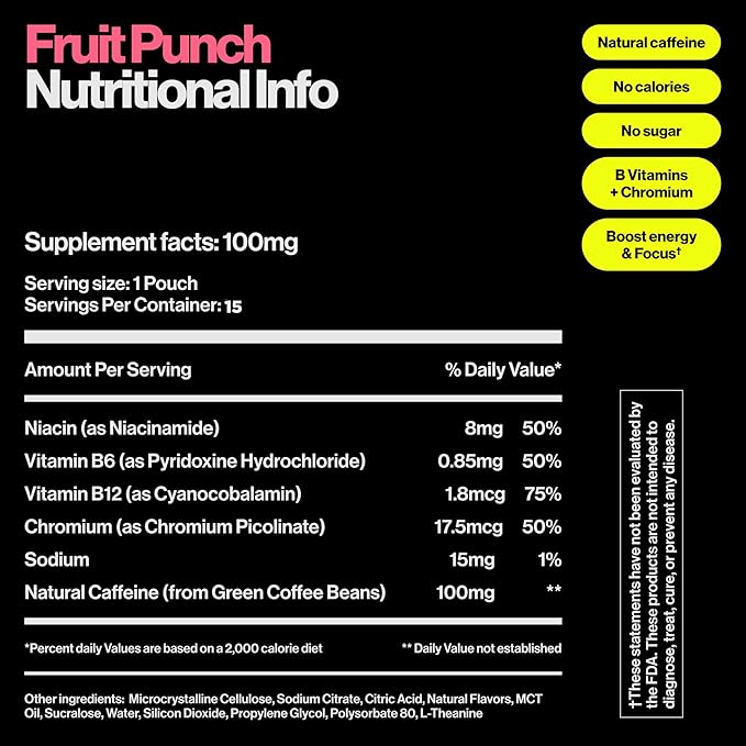 Wip Energy Pouches | 100mg & 200mg Natural Caffeine | Vitamins and Minerals | 4 - Image 6