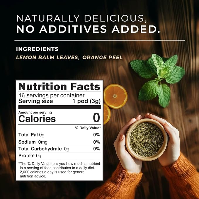 Gya Tea Co Lemon Balm Herbal Tea Pod- Decaf Wellness Tea - Image 2