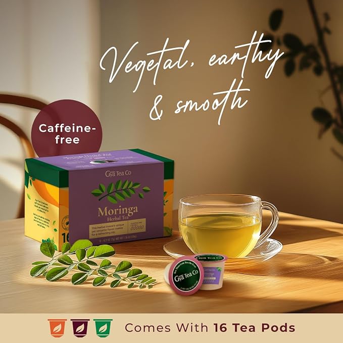 Gya Tea Co Moringa Herbal Tea Pod- Decaf Wellness Tea - Image 3