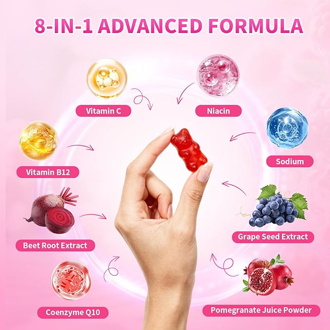 Beet Root Gummies for Women & Men, Beetroot Supplement Beet Chews - Image 3