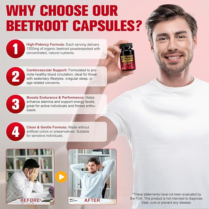Beet Root Capsules 1300mg, Beet Root Powder - Image 3