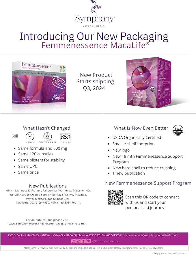 Femmenessence® MacaLife® – Clinically Proven Perimenopausal Organic Vegan - Image 2