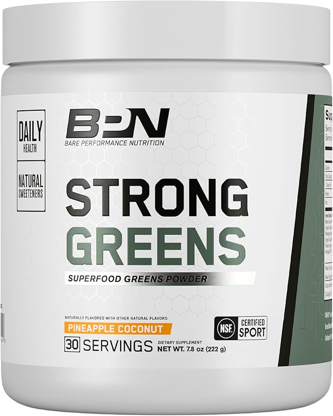 BARE PERFORMANCE NUTRITION, BPN Strong Greens Superfood Powder, Improved by BarePerformanceNutrition