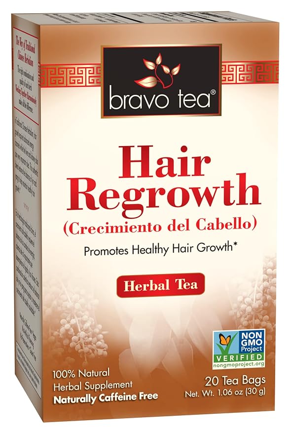 Bravo Tea Hair Regrowth Herbal Tea Caffeine Free, 20 Tea Bags by BravoTea
