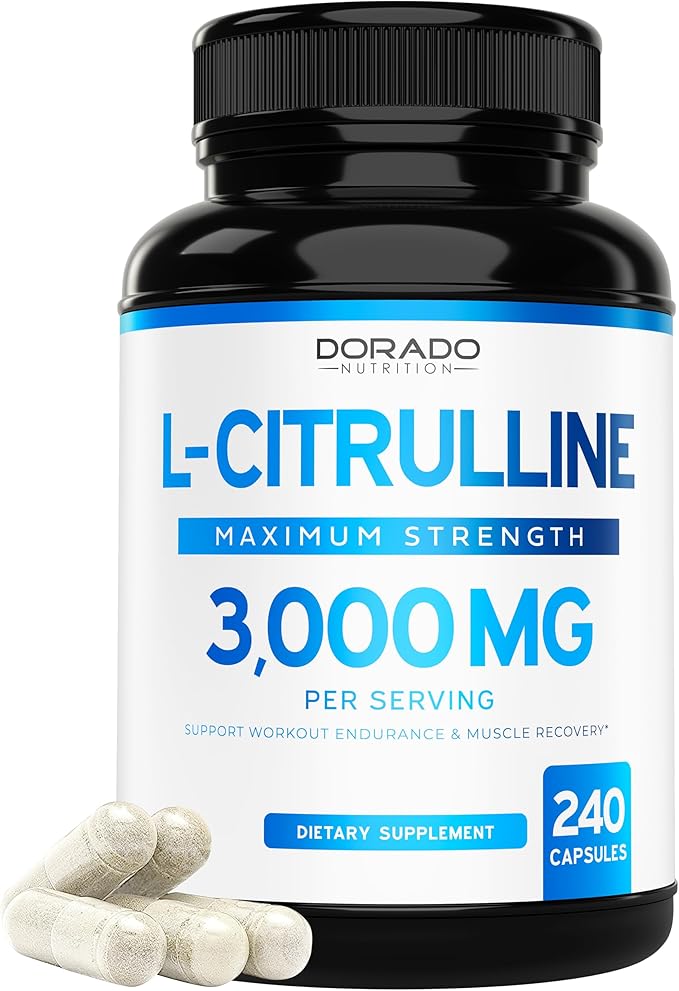 L Citrulline 3000mg Supplement Support L Arginine & Nitric Oxide Pills by DoradoNutrition