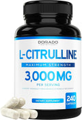 L Citrulline 3000mg Supplement Support L Arginine & Nitric Oxide Pills by DoradoNutrition