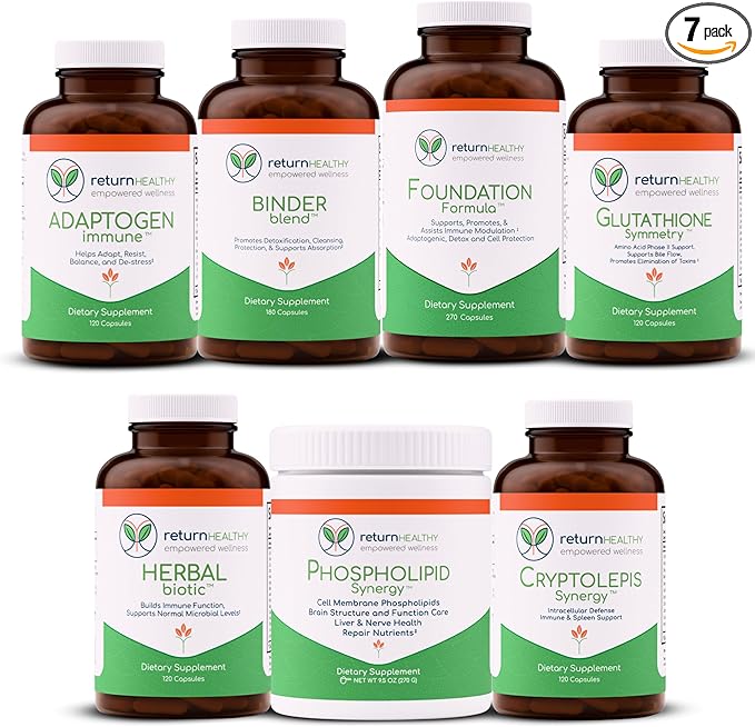Lyme and Co-Infection Recovery Kit 7-Supplement Microbial Gut Cleanse Kit by ReturnHealthy