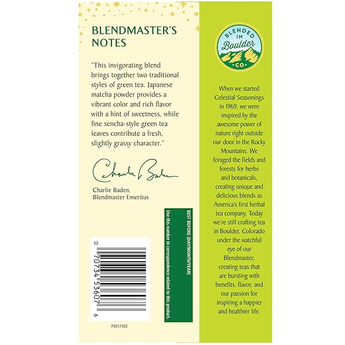 Celestial Seasonings Matcha Green Tea 20 Tea Bags - Image 3