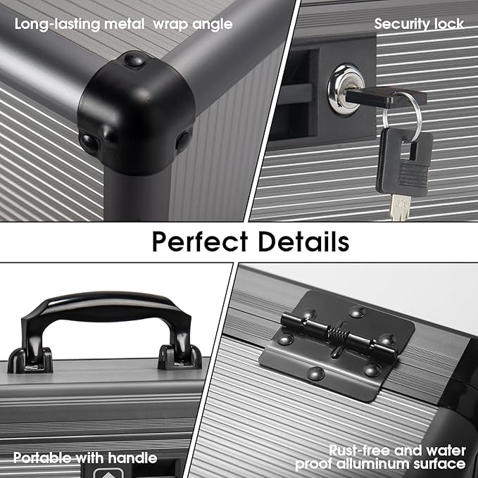 Medicine Lock Box with Key, Alluminum Alloy Box - Image 5