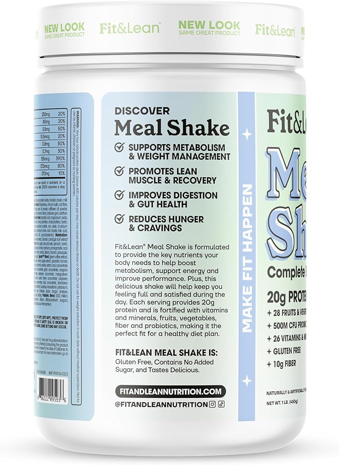Fit & Lean Meal Shake, Fat Burning Meal Replacement, Probiotics, Strawberry - Image 3