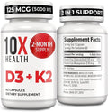 10X Health Vitamin D3 5000 IU & K2 MK7 by 10XHealthSystem
