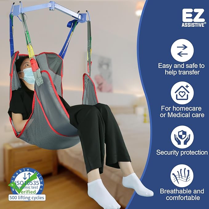 Universal Full Body Patient Lift Sling, Mesh U-Shape Transfer Sling - Image 4